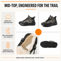 Chaussures décontractées doublées en microfibre pour hommes, avec doublure en fourrure, semelle en caoutchouc antidérapante, à lacets, pour l'hiver et l'extérieur, vente en gros