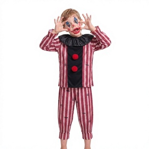 Costume da Clown Terroristico XJ, Abbigliamento per Spettacoli, Outfit per Halloween a Tema Horror, Vestito da Personaggio Malvagio per Bambini e Uomini - Product Image 1