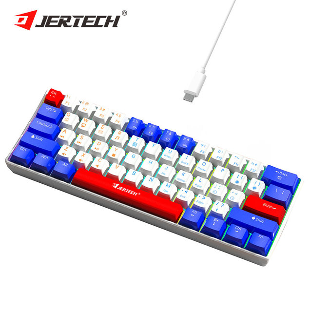 JERTECH JK540 Red Switch Keyboard Portable Custom PC Laptop Computer 60% Keyboard RGB  Mini Gaming Mechanical Keyboard