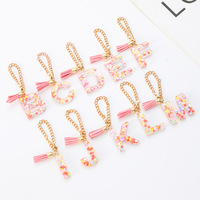 Mode 26 anglais lettre résine porte-clés anglais lettre porte-clés mignon Alphabet pendentif porte-clés cadeau