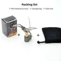 Réchaud à gaz portable en titane pour camping, mini brûleur pliable, four de survie, cuisinière de pique-nique