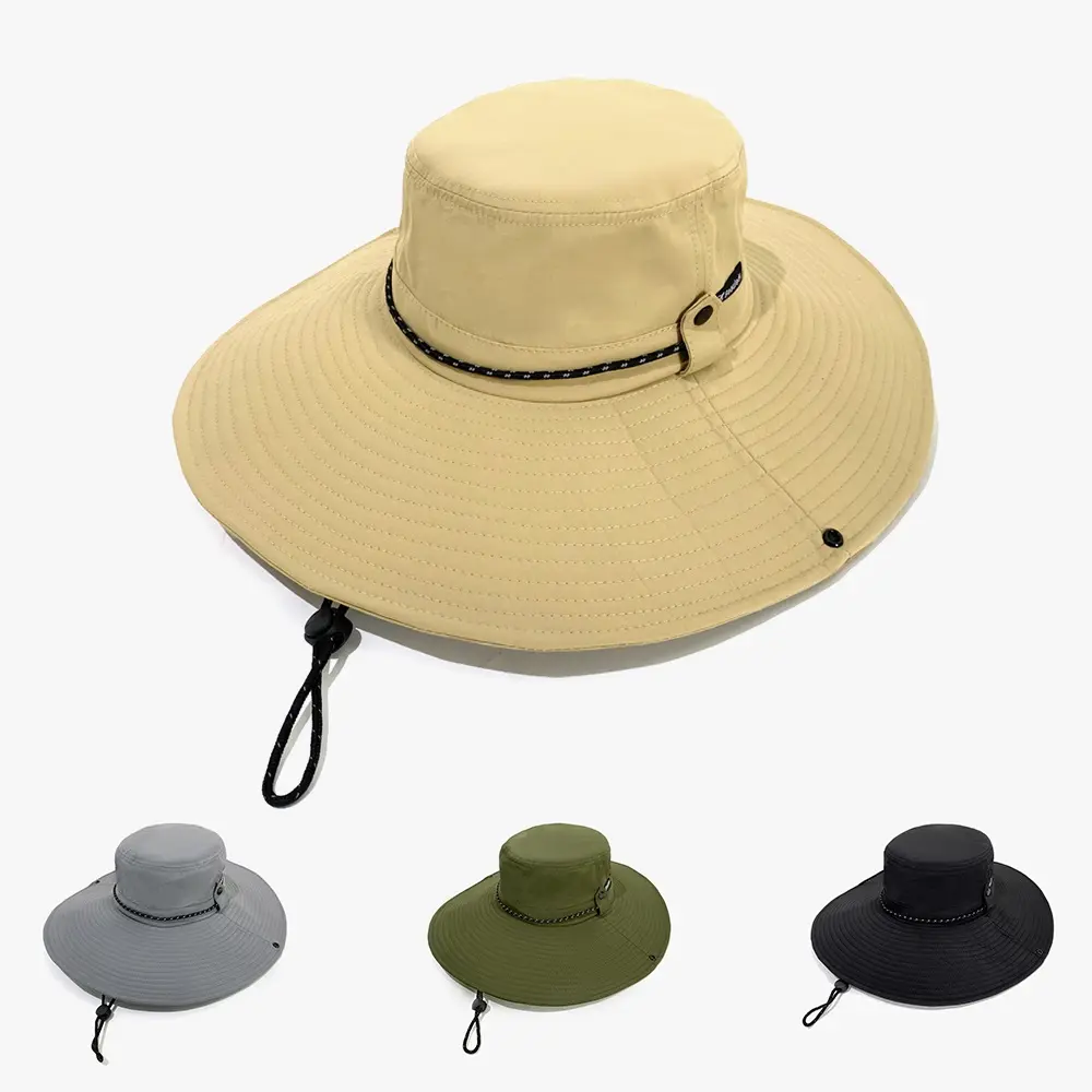 قبعة كبيرة مطرزة عالية الجودة للخروج قبعة بحافة على شكل دلو قبعة صياد خفيفة الوزن