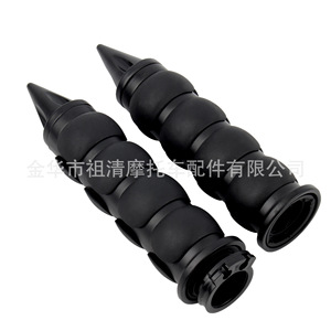 Zuqing <b>Motorcycle</b> Handlebar <b>Grips</b> 25.4mm Chrome Black Rubber Waterproof Slip Resistant For Harley Davidson Retro Models - Product Image 3