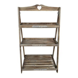 Supporto Verticale per Piante a 3 Ripiani in Legno Massiccio - Contenitore <span class=keywords><strong>da</strong></span> <span class=keywords><strong>Giardino</strong></span> Durevole per Fiori e Piante, Portafiori, Personalizzabile - Product Image 3