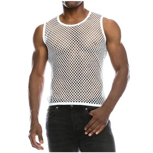 Sexy Style Male Casual Knitted Hollow Mesh Quick Dry Breathable Sleeveless Tank Top - Product Image 1
