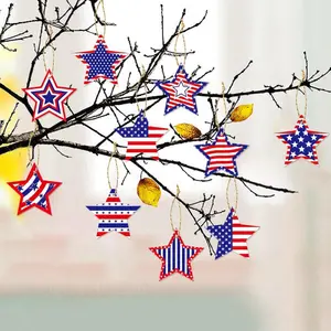 圣诞树装饰派对氛围装饰美国国旗星星标签背景装饰