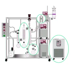 Apparecchiatura di distillazione in vetro da laboratorio/laboratorio industriale di vetro con pellicola pulita per distillazione molecolare prezzo dinamico