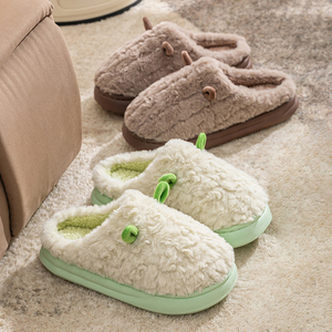Pantuflas <span class=keywords><strong>de</strong></span> algodón para mujer, nuevo estilo Otoño Invierno, suela gruesa para parejas, zapatos cálidos <span class=keywords><strong>de</strong></span> algodón <span class=keywords><strong>de</strong></span> lana <span class=keywords><strong>de</strong></span> felpa antideslizantes para el hogar - Product Image 6
