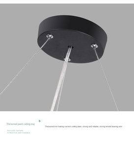 โคมไฟ LED สำนักงานแบบ DIY โคมไฟระย้าประดับห้องออกกำลังกายไฟเส้นตรงทรงหกเหลี่ยม - Product Image 5