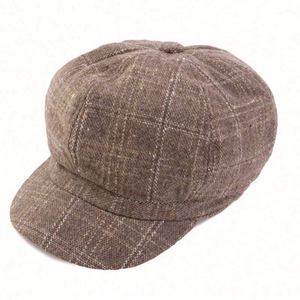 Ready to Ship Plaid Pattern Beret Cap Fashion Newsboy <b>Hat</b> Polyester/Cotton Casual Party Autumn Winter Beret <b>Hats</b> - Product Image 6