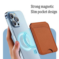 Portefeuille magnétique fin en cuir PU personnalisé avec support de téléphone et fenêtre d'identification pour iPhone