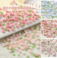 TSZS 40 pièces taille mixte rose Rose Nail Art décalcomanies 3D luxe résine perle fleur breloques accessoires pièces pour décorations d'ongles