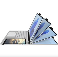 Portátil Empresarial Nuevo con Pantalla Táctil Doble de 15.6" + 7" IPS, 8/16GB de RAM, 256/512GB 1TB SSD, Ordenador Portátil con Pantalla Dual
