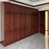 Armoire sur mesure en bois massif de style américain et français pour chambre à coucher, fabriquée à l'usine de Guangzhou, mobilier de maison et de villa pour toute la maison