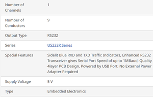 FTDI-Conector USB tipo A a DB9, 1 m, serie <span class=keywords><strong>US232R</strong></span>, doble extremo entre series, conector USB tipo A, 1 m - Product Image 4