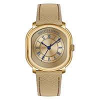 Jam Tangan Quartz Vintage Oval Mewah Sport 2025 Baru untuk Pria Warna Abu-abu Tali Kulit Asli Kristal Safir Tahan Air 50M