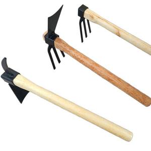 Three Section Hoe Wooden Handle Carbon Steel Blade 6 In Length Curved Shape For Garden <b>Soil</b> Loosening <b>Planting</b> Vegetables - Product Image 1