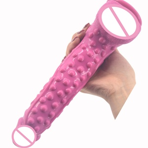FAAK-G130 Dildo Monstre de 10 Pouces Long, Côtelé et Clouté, en Silicone Souple, Jouet Sexuel, Plug Anal pour Femmes - Product Image 5
