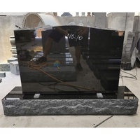 Pierre tombale verticale en granit noir, design européen en marbre, faite à la main, couleur et taille personnalisées, pierre sculptée à 100 % à la main pour cimetière