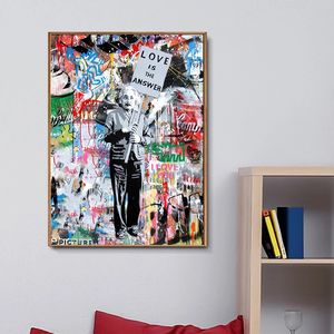 Décor à la maison Banksy Graffiti abstrait garçon <span class=keywords><strong>singe</strong></span> affiches imprime rue à la main abstrait banksy <span class=keywords><strong>pop</strong></span> <span class=keywords><strong>art</strong></span> peinture à l'huile - Product Image 6