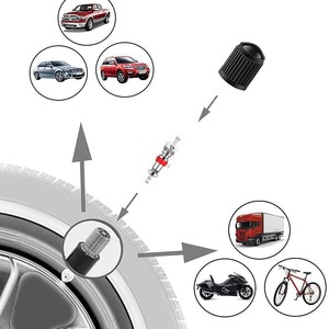 64 Piece Valve Core Removal Tool Set With Valve <b>Cap</b> And <b>Stem</b> For Cars Motorcycles Bicycles And Trucks British Thread Screw On - Product Image 1