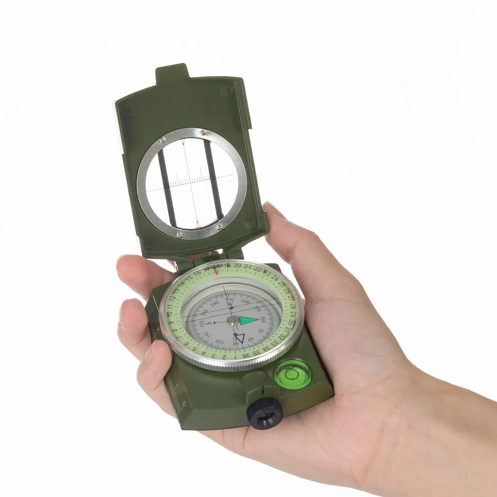 Multifunction Metal Waterproof Compass Prismatic Sighting Folding Compass With Pocket Bag