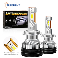 Bombillas LED para Faros Delanteros Sunshiny X04 H7 H1 H4 9005 9006 de Alta Potencia 130W 16000LM H7 6500K con Chip 3570, Sin Errores CANBUS, Lámpara para Auto