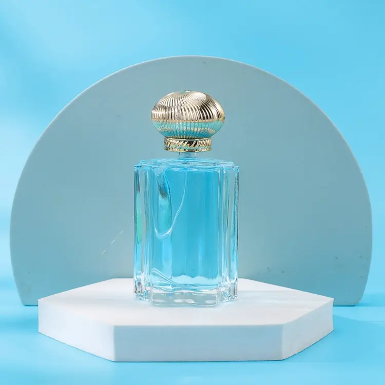 New Style Luxury Custom 120ml Spray Empty Perfume Bottle 4OZ Vintage Flower Shape Glass 15mm Crimp Perfume Bottles