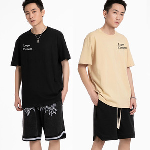 Maglietta sportiva personalizzata in cotone di alta qualità per gli uomini in <span class=keywords><strong>bianco</strong></span> pesante oversize T-Shirt stampa da uomo T-Shirt personalizzate con scollo a girocollo - Product Image 1