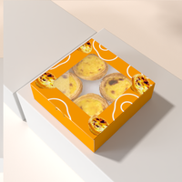 Scatola di crostate all'uovo per dolci personalizzati scatola di imballaggio per alimenti con finestra di plastica