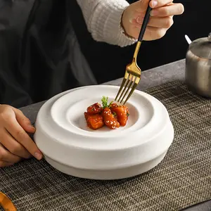 セラミックデザートプレートレストランクリエイティブプレートサービング特別な食器断熱材高級磁器皿