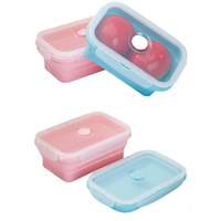 Ensemble de 3 réfrigérateurs pliables en silicone pour micro-ondes et congélateur, boîtes à lunch lavables au lave-vaisselle