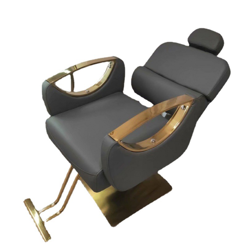 Китай, современная цена, салонная мебель, серебристый черный гидравлический шезлонг, кожаный парикмахерский салон, парикмахерское кресло для продажи