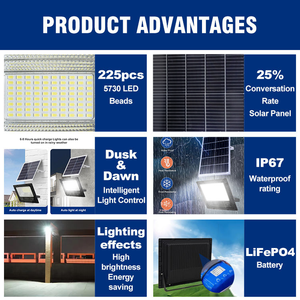 Reflector <span class=keywords><strong>Solar</strong></span> Personalizado ZY con Certificación CE, Batería de Litio de 300W, IP67 Impermeable, Sensor de Movimiento para Exteriores, Reflector <span class=keywords><strong>Solar</strong></span> Dividido - Product Image 2