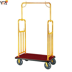Luxe lobby bagagewagen titanium goud multifunctionele vogelkooi bagage transportkar bellman hotel bagagewagen - Product Image 6