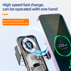 Nhà Sản Xuất 360 Độ Xoay Cơ Sở Từ Tính Sạc Nhanh Cài Đặt Tự Động Kẹp Không Dây Xe Sạc Sạc - Product Image 2