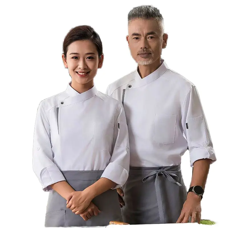 Good Quality Custom Logo Breathable Cotton Chef Coats for Adults Kitchen Cook Ware Summer Restaurant Uniform-Size XL Unisex