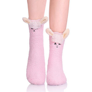 Automne et hiver chaussettes pour femmes 3D mignon à motifs d'animaux <span class=keywords><strong>girafe</strong></span> et chat corail polaire sol de couchage pantoufle chaussettes chaussettes chaudes - Product Image 6