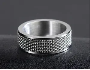 Tactiele Shiny Polish Titanium Zwarte Ringen Voor Vrouwen En Mannen