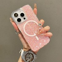 Coque magnétique Drop Glue pour iPhone 17 Air, étui de luxe scintillant et coloré pour iPhone 16 15 14 13 Pro Max