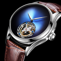 Montre mécanique à tourbillon personnalisée avec logo OEM, best-seller, étanche, verre gemme double face, tendance