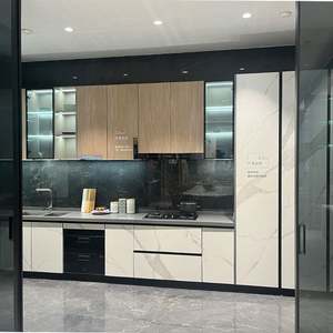 Armoires de cuisine italiennes à finition brillante SANTOPOVA, en kit, meubles complets de luxe, design moderne - Product Image 3