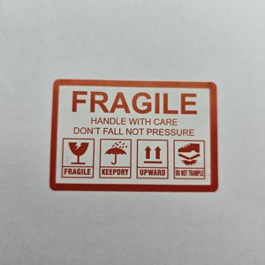 Autocollant adhésif personnalisé fragile en papier de couleur rouge - Product Image 6