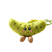 Pendentif en peluche concombre mariné mignon de 7 cm, poupée légume de dessin animé, porte-clés, pendentif de sac, jouet créatif moche et mignon