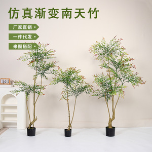 Plante artificielle Nandina Domestica Dream Castle 100cm-200cm, décoration intérieure, plante en pot verte - Product Image 5