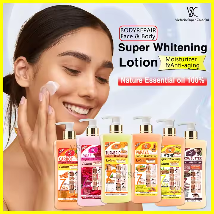 Best Selling 500ml Vegan Super Whitening Body Lotion 7 Days Moisturizing  Smoothing Clears Dark Spots Turmeric Body Repair Cream| Alibaba.com