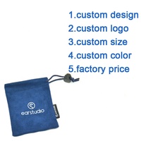 Sac de rangement pour écouteurs avec cordon de serrage en microfibre suédée douce avec logo et étiquette personnalisés