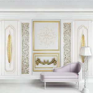 自定义 3D 照片壁纸壁画欧式风格金色雕刻艺术墙画墙纸家居装饰客厅电视背景