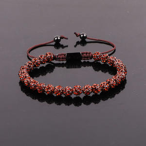 New Fashion Design Custom Logo Strass Polymer Clay Ball Perlen Makramee Armband für Frauen JBS12867 - Product Image 2