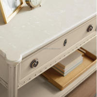 Console en chêne massif de style néoclassique français, avec étagère ouverte, pour hôtels et salles à manger